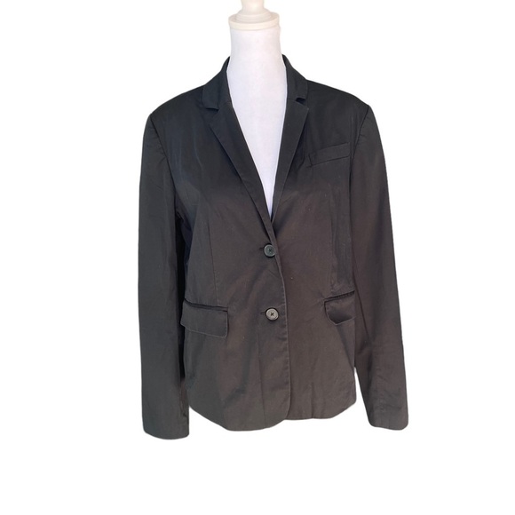 Norma Kamali - Single Breasted Two Button Black Blazer Sz 10 - Picture 1 of 6